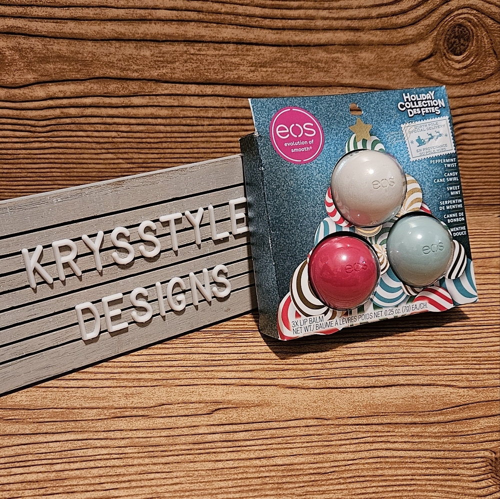 EOS chapstick set Peppermint Mint Candy Cane